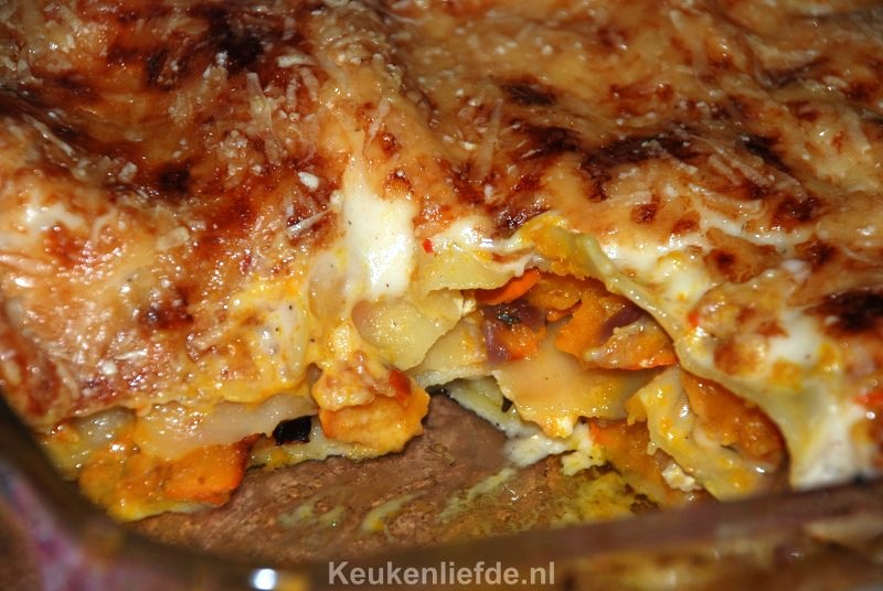 Lasagne met pompoen en pastinaak Lasagne met pompoen en pastinaak