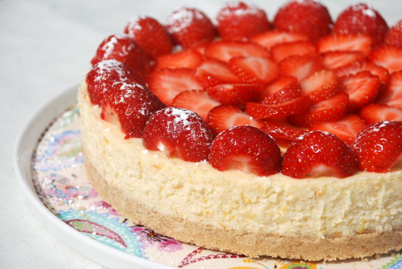 Cheesecake met aardbeien