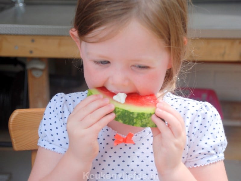 Watermeloen-feta salade Watermeloen-feta salade