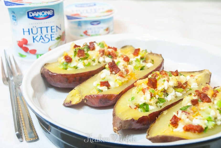 Gepofte zoete aardappel met Hüttenkäse