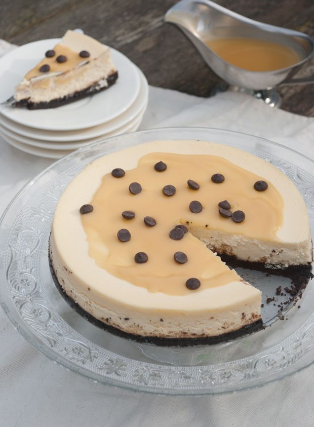 Philadelphia-cheesecake met salted caramel Philadelphia-cheesecake met salted caramel
