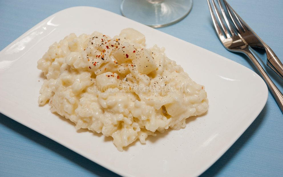 Asperge-risotto met mascarpone en chili Asperge-risotto met mascarpone en chili