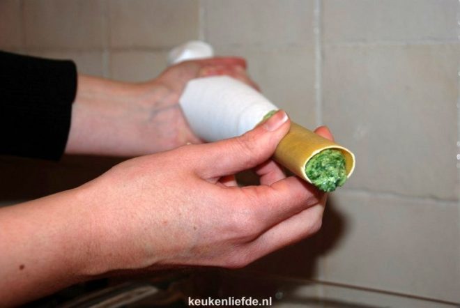 Cannelloni met spinazie à la crème en ricotta