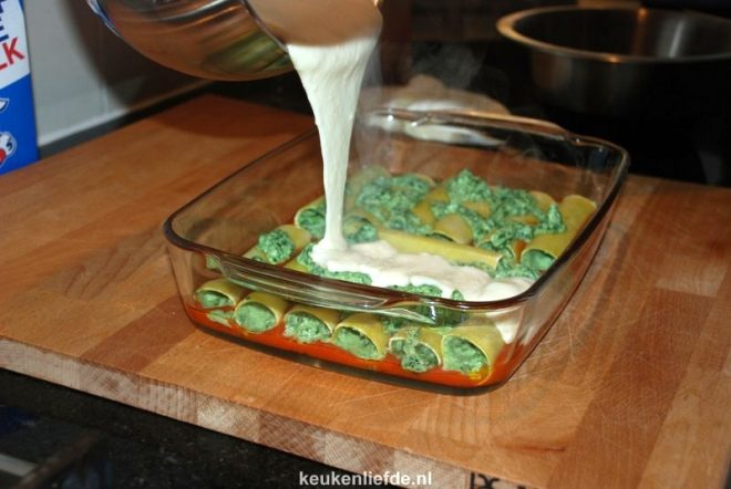 Cannelloni met spinazie à la crème en ricotta
