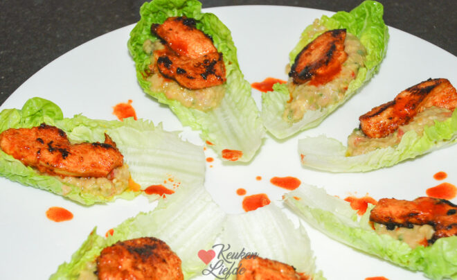 Slabootjes met pittige kip en guacamole