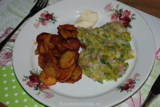 Prei in ham kaassaus – lekker bijgerecht