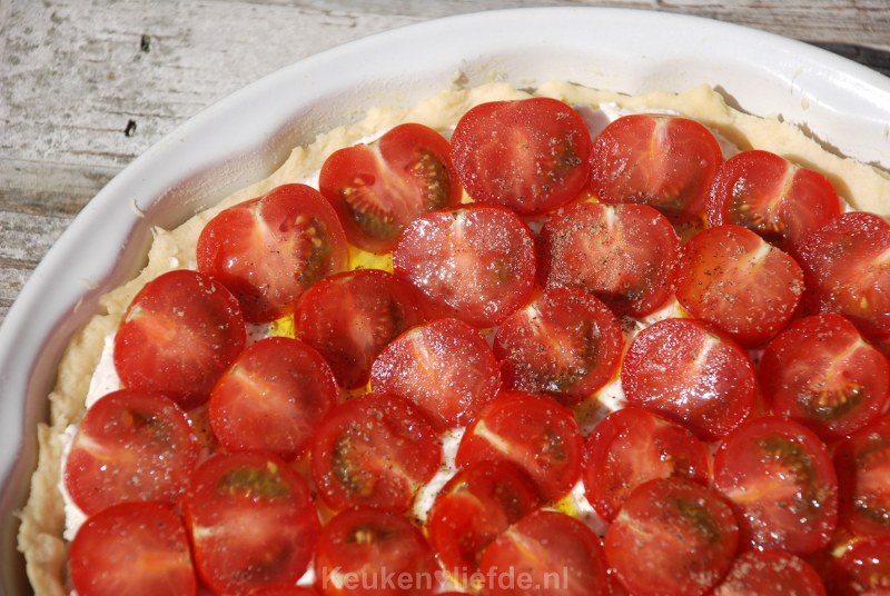 Tomatentaart met geitenkaas Tomatentaart met geitenkaas