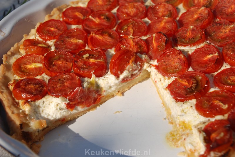 Tomatentaart met geitenkaas Tomatentaart met geitenkaas