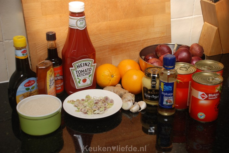 Ingrediënten voor barbecuesaus