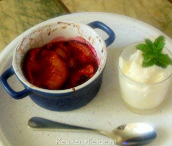Geroosterde pruimen met vanillecreme van Lya