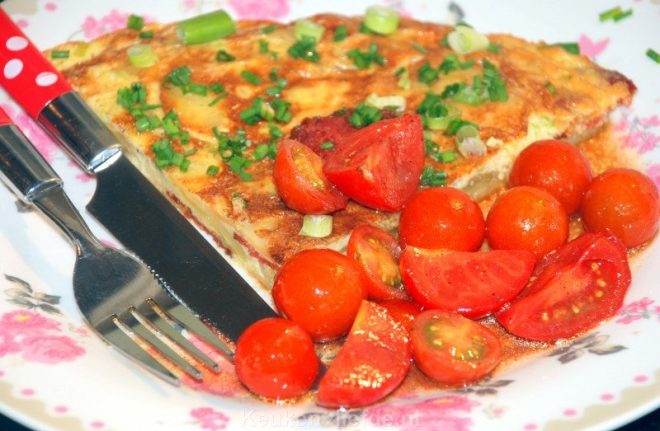 Aardappeltortilla met chorizo
