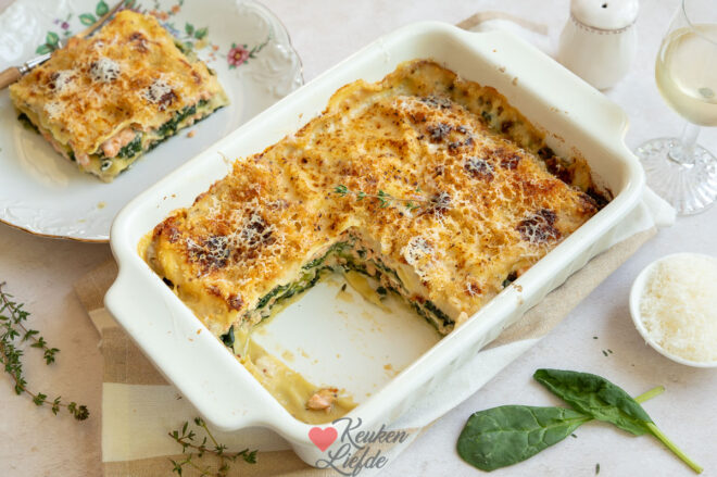 Lasagne met zalm en spinazie