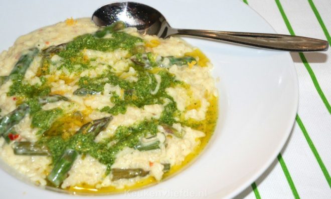 Risotto met groene asperges