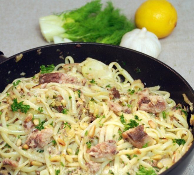 Linguine met venkel en sardines