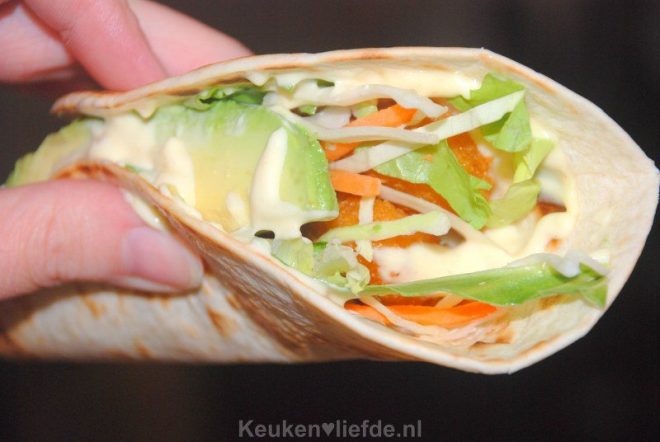 Wraps met krokante vissticks