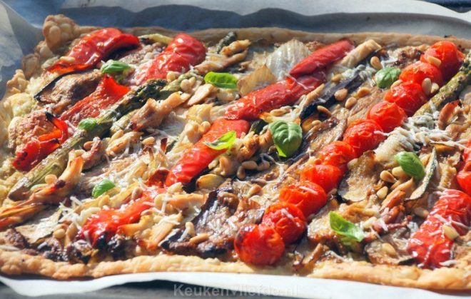 Italiaanse plaattaart met gegrilde groenten