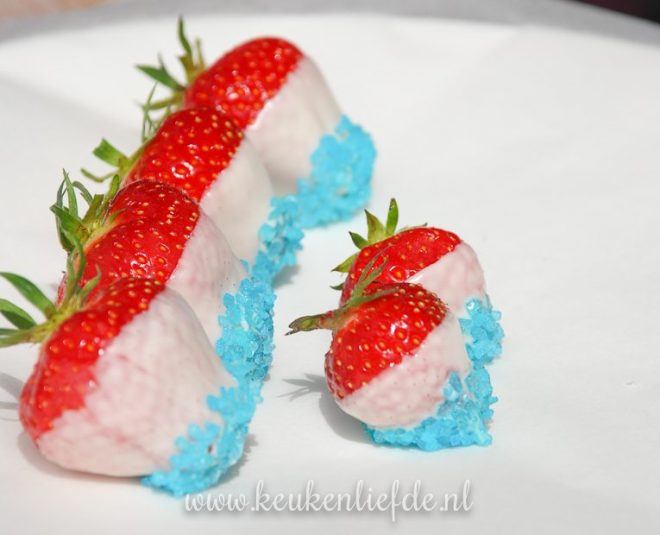 Aardbeien in chocoladedip