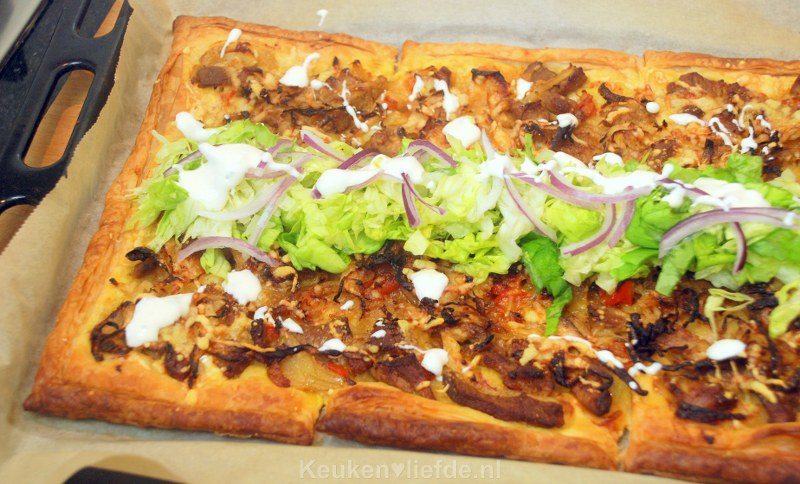 Shoarmataart van het bakblik