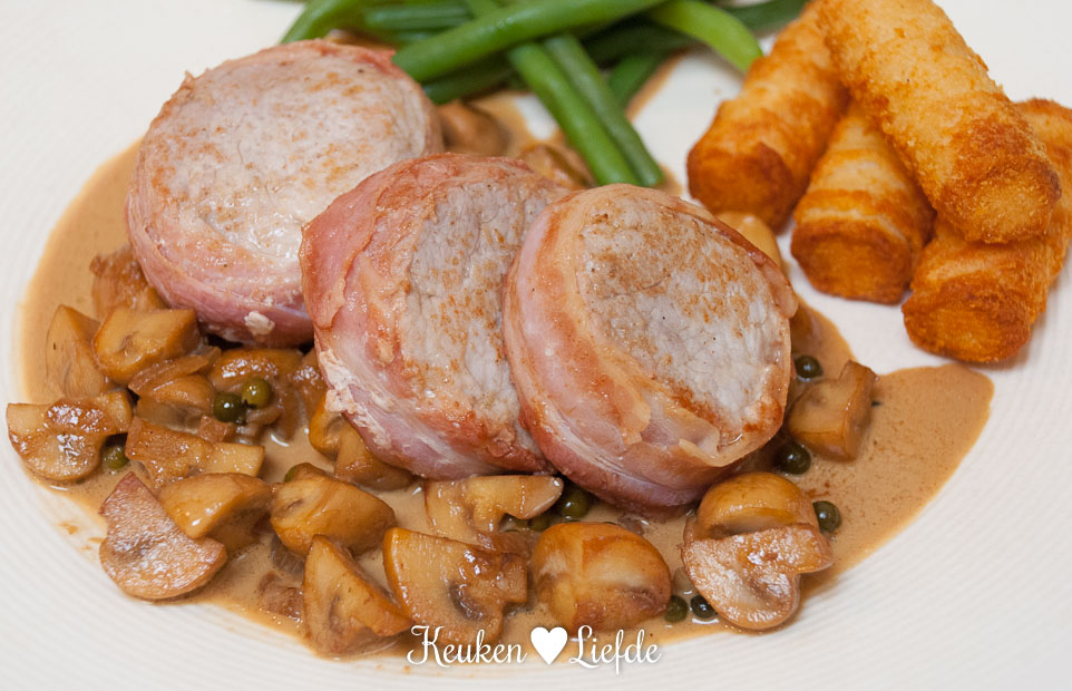 Varkenshaas medaillons met champignonroomsaus