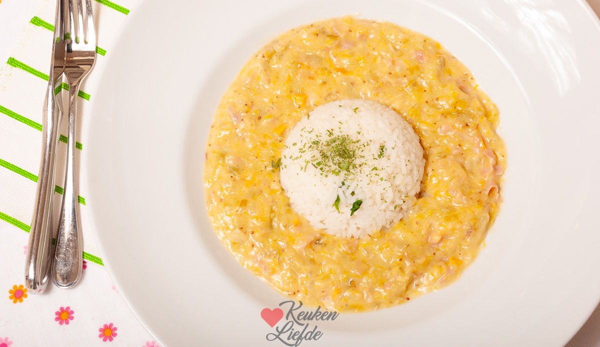 Preischotel met ham en kaas