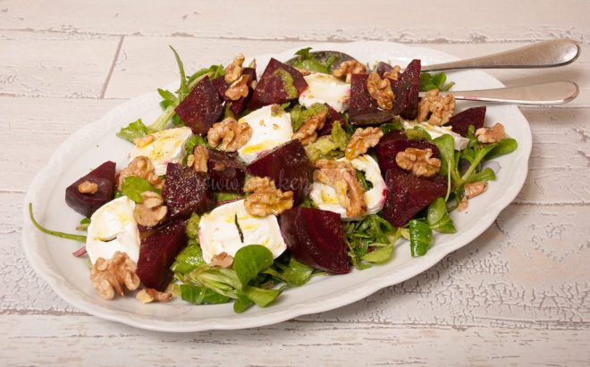 Bietensalade met geitenkaas