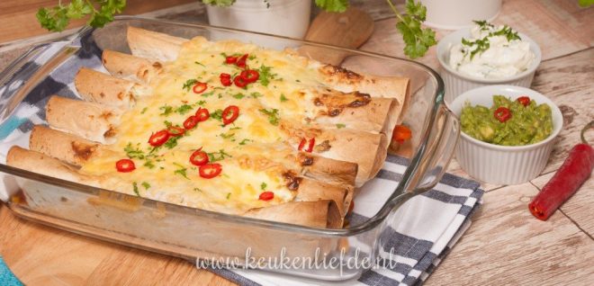 Enchiladas met groente en kip (Hollandse versie)