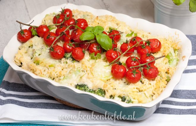 Pasta-ovenschotel met vis en Boursin