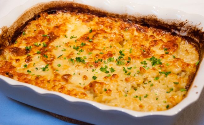Pasta-ovenschotel met aspergesoep