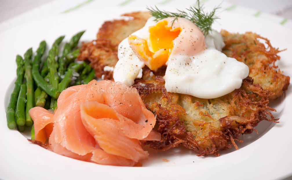 Aardappelkoekjes met zalm