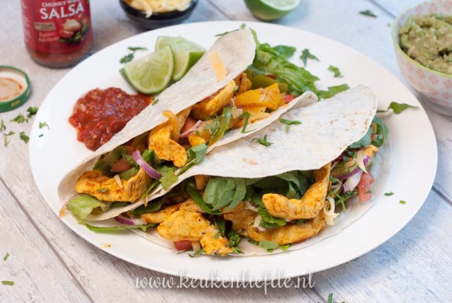 Kip fajita met paprika
