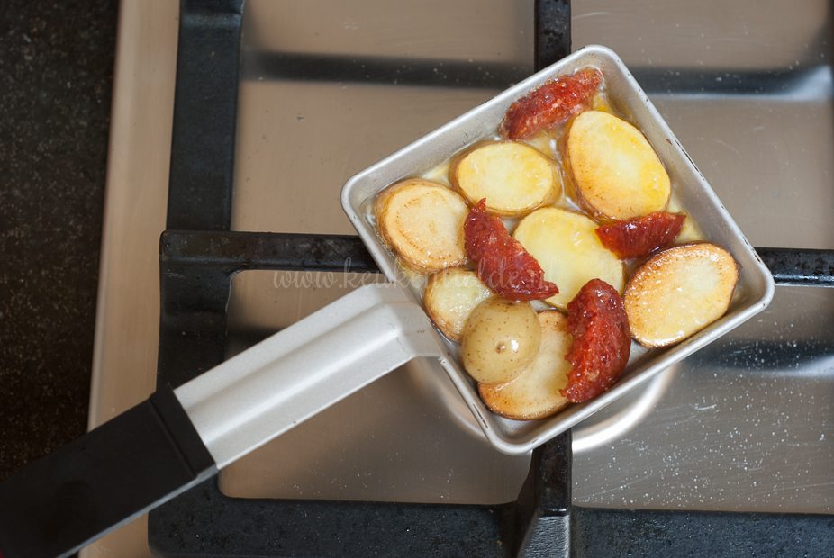 Gourmetpannetje: aardappel omelet met chorizo