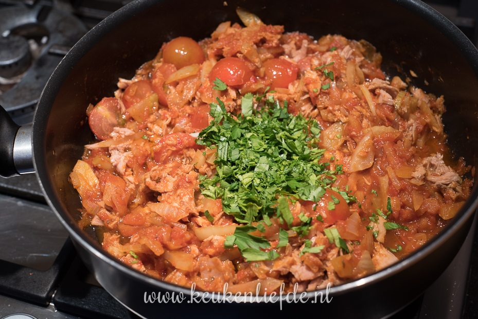 Griekse pasta met venkel, tonijn en feta
