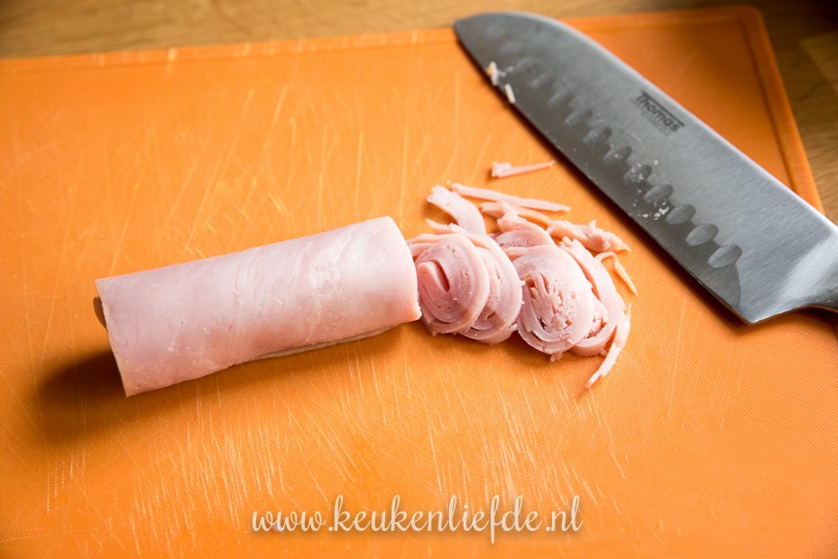 Selderijsalade met ham en bieslook