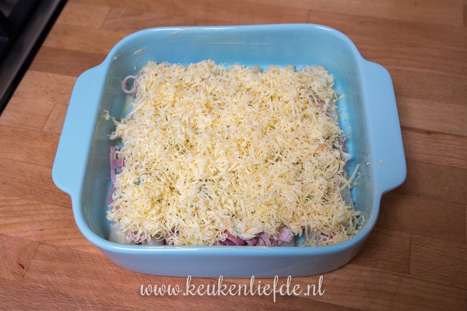 Aspergeschotel met ham en kaas