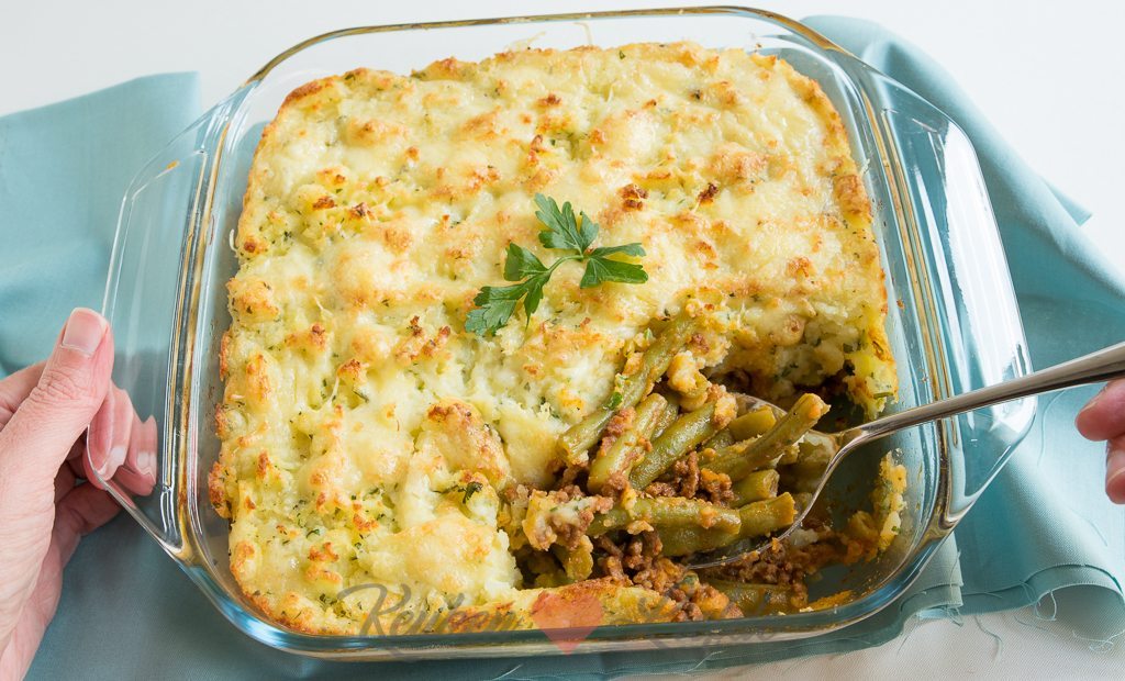 Ovenschotel met sperziebonen en gehakt