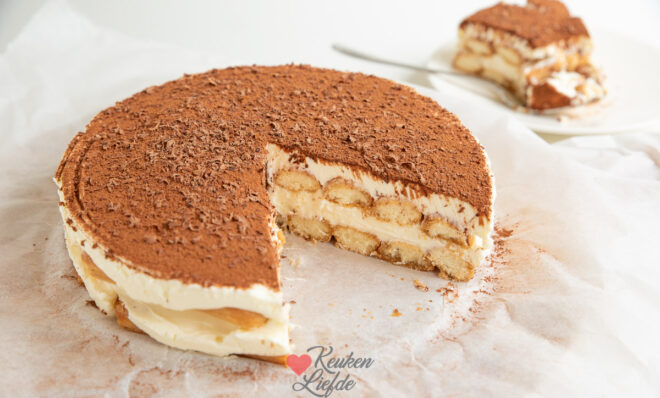 Tiramisu taart (zonder ei)