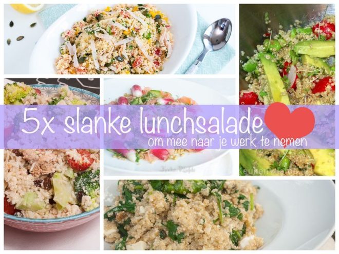 5x slanke lunchsalade om mee naar je werk te nemen