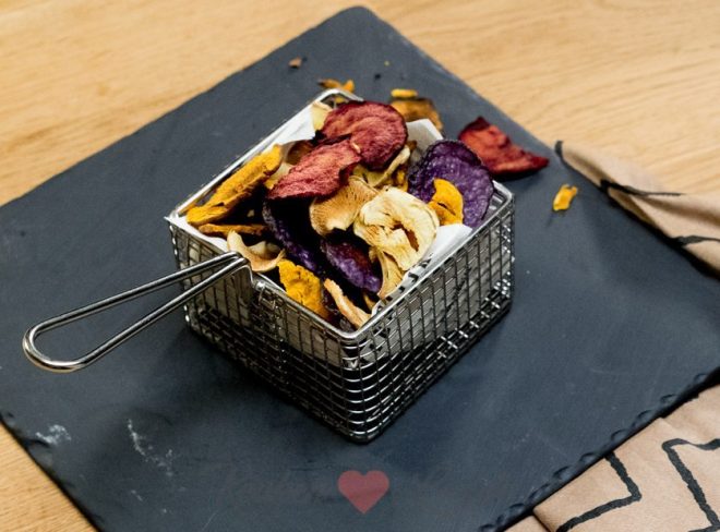Krokante groentechips (bereiding voor oven en magnetron)