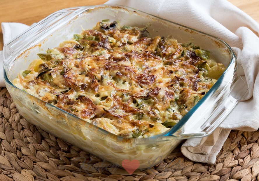 Pasta ovenschotel met champignons