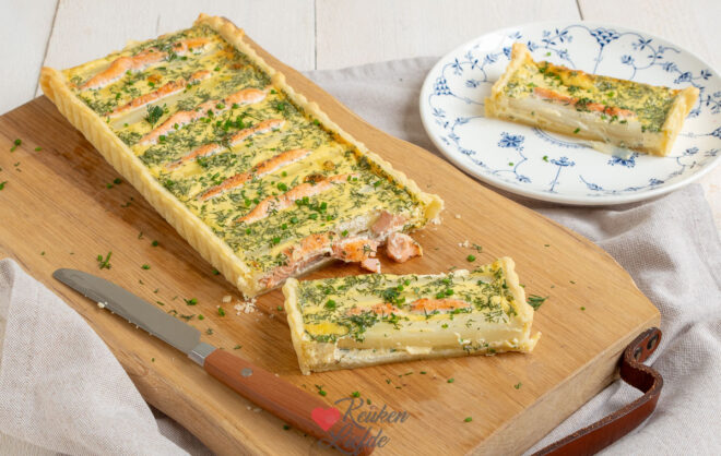 Aspergequiche met zalm
