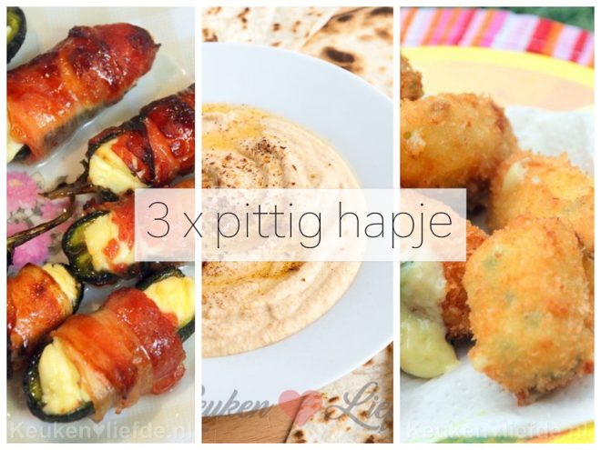3 x pittig hapje