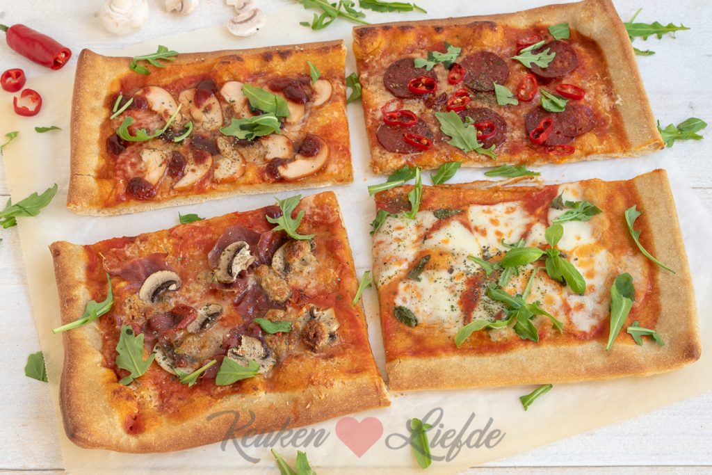 Plaatpizza om te delen