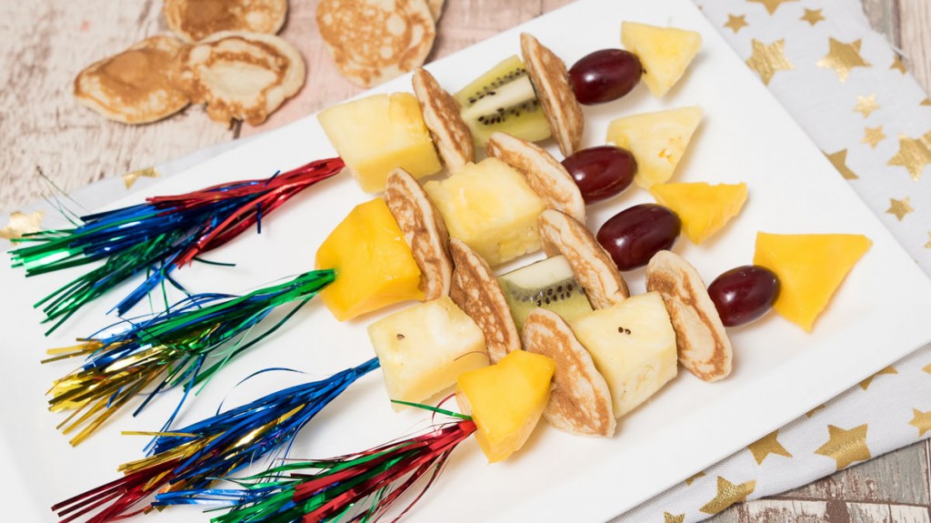 Fruitvuurpijlen met poffertjes