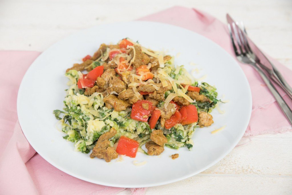 Andijviestamppot met shoarma