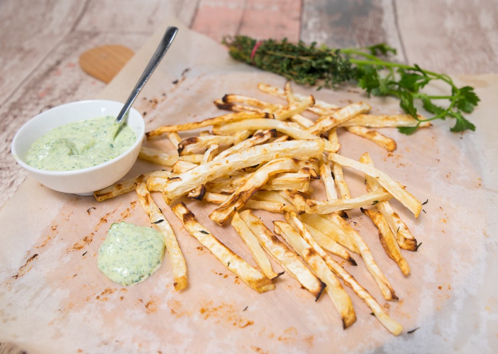 Knolselderijfriet uit de oven