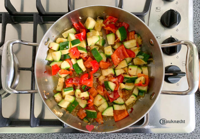 Bak courgette en paprika