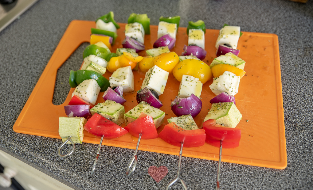 Griekse groentespies met halloumi Griekse groentespies met halloumi