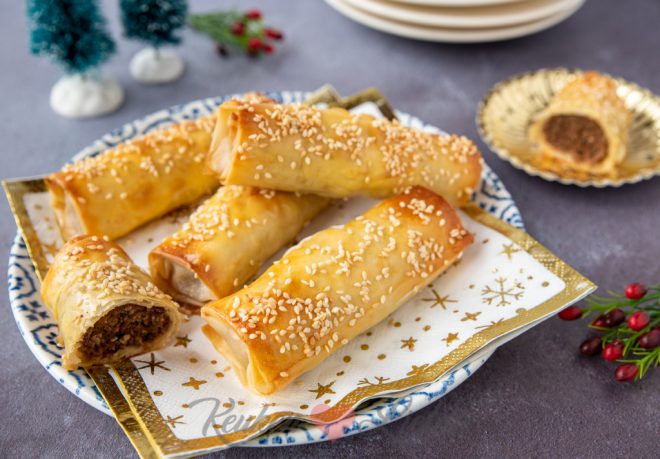 Filodeegrolletjes met gehakt