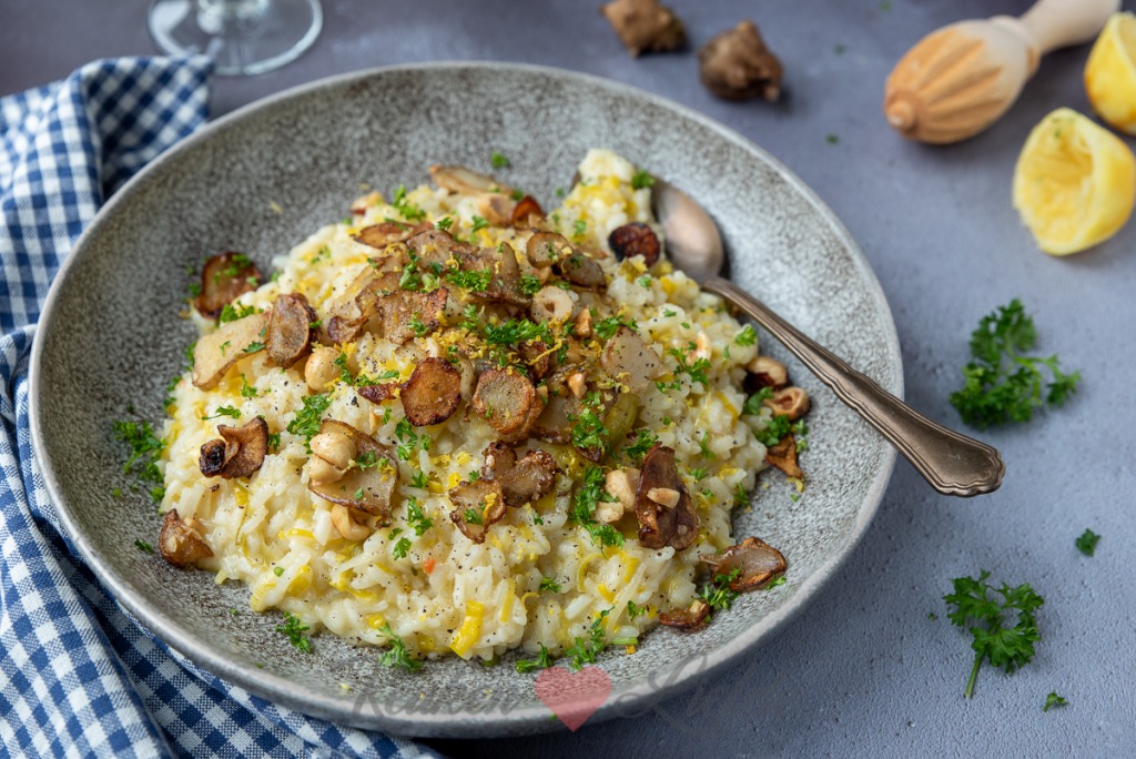 Risotto met aardpeer, hazelnoot en Gruyère