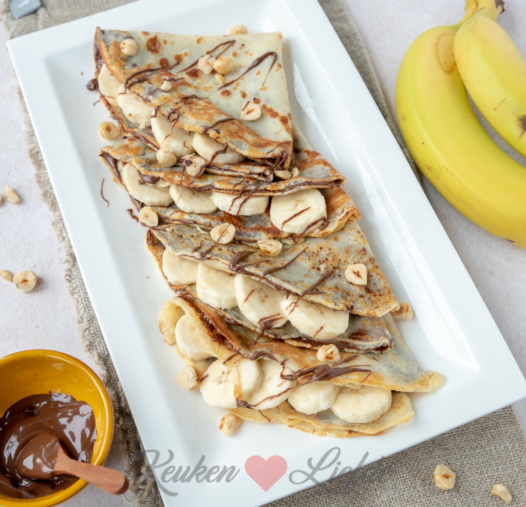 Flensjes met Nutella en banaan Flensjes met Nutella en banaan